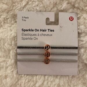 lululemon athletica Sparkle On Hair Ties - Black, Silver, Gold